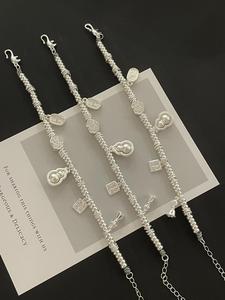 <span class=keywords><strong>Bracelet</strong></span> en <span class=keywords><strong>Argent</strong></span> 925 Français, Motif Géométrique Trèfle avec Pompon Plaqué Or, Zircon, Bague d'Orteil, Vente en Gros - Product Image 5