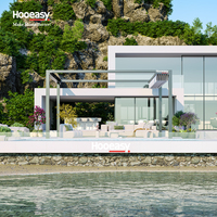 Pergola Hooeasy OEM Factory, auvent extérieur en aluminium, pergola électrique rétractable, toit en PVC pliable