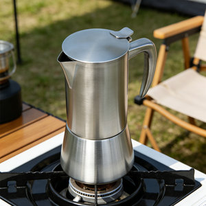 Cafetera italiana de alta calidad, estufa de acero inoxidable, cafetera de inducción Italiana Grande Espresso, cafetera <span class=keywords><strong>Moka</strong></span> Pot - Product Image 2