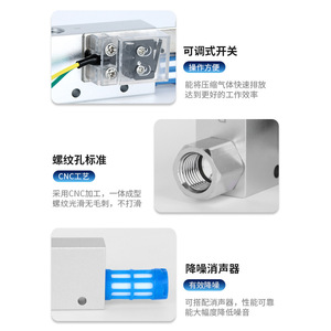 เครื่องกำเนิดสุญญากาศแบบนิวเมติกอัตราการไหลสูง วาล์วแรงดันลบ CV/EV ตัวควบคุมกำลังดูดสูง เครื่องยกสุญญากาศ - Product Image 2