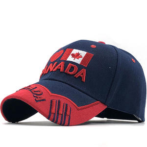 Sombrero estructurado de 6 paneles de algodón de alta calidad bordado en 3D Bandera de CANADÁ logotipo personalizado gorra bordada en 3D sombreros promocionales gorras - Product Image 5