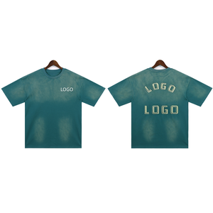 T-shirt Homme Manches Courtes Col Rond en Coton Pur Lourd Imprimé Lettres en Mousse Marque de Mode Estivale AM* - Product Image 4