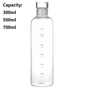 Botella de agua portátil de vidrio transparente reutilizable a prueba de fugas de 300ml/500ml/750ml con logo - Product Image 4