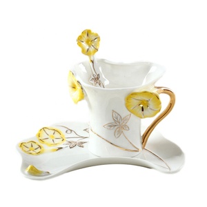 Hot Sale Morning Glory Porcelain Cup and Saucer Christmas Creative Gift - Product Image 6