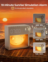 Réveil lumineux avec simulation d'aube et 20 sons apaisants pour le sommeil, réveil efficace avec lumière lunaire