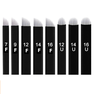 Venta al por mayor Microblading PMU Kit hoja aguja Tebori herramienta 0,16mm Rosa maquillaje permanente Micro cuchillas sombra - Product Image 3