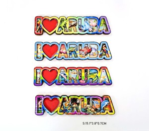 Logotipo personalizable MDF madera forma Irregular ecológico nuevo modelo medio epoxi refrigerador recuerdo regalo para <span class=keywords><strong>Aruba</strong></span> para turistas - Product Image 1