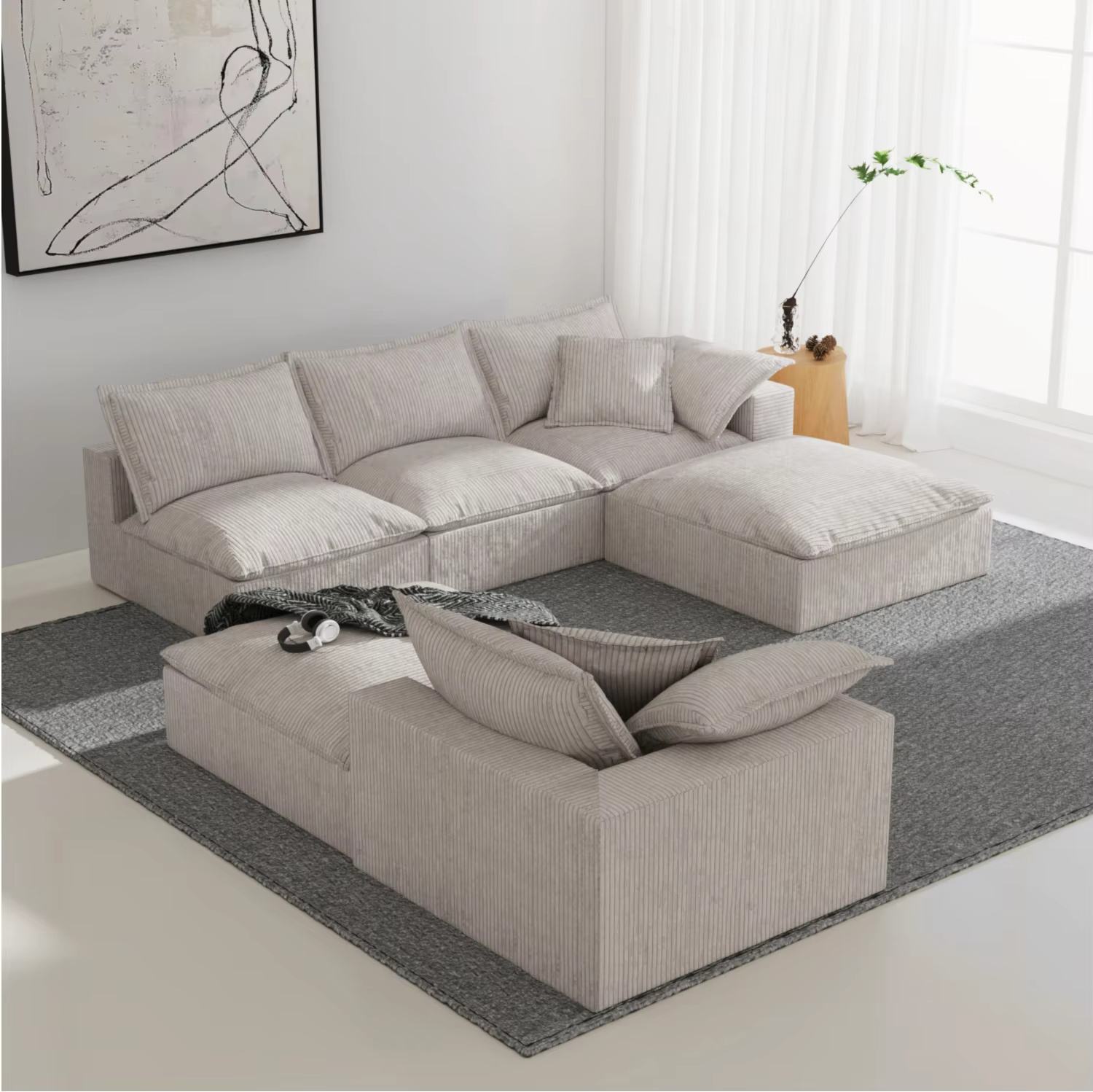 Foam Sofa without Wood Modern Living Room Furniture