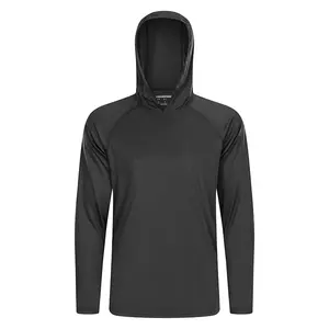 Sun Protection Clothing Men's Hoodies Running T-Shirts Breathable UPF 50 Fishing Shirts UV Long Sleeve