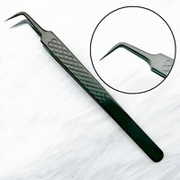 Pince à épiler pour extensions de cils Yucagci, nouvelle, en acier inoxydable, traitée thermiquement et durcie, à pointe lisse de haute précision, avec pointe en plume dorée