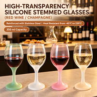 Verre à vin en silicone incassable en gros, gobelet de voyage réutilisable pour événements en plein air