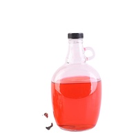 Bouteille en verre de vin Growler 2L 1gallon avec couvercle en verre ambré transparent de grande taille