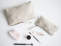 Personnalisé votre propre marque logo coton cosmétique maquillage sac de rangement toile grande fermeture éclair trousse sac
