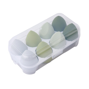 Egg <b>box</b> eight grid set powder puff non-latex powder puff beauty egg makeup egg gourd water <b>drop</b> chamfered powder puff set makeup - Product Image 4