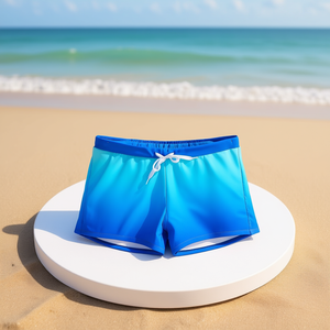 Pantaloncini da bagno da donna Buonic con stampa sfumata blu e coulisse M L XL XXL - Product Image 2