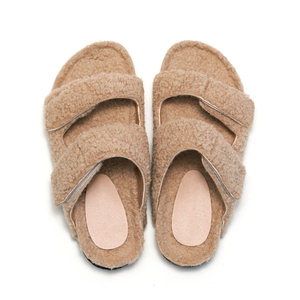 <span class=keywords><strong>Sabots</strong></span> d'hiver ajustables pour femmes, sandales en fourrure de <span class=keywords><strong>mouton</strong></span> moelleuse et duveteuse, sandales en liège Birken, pantoufles pour femmes - Product Image 3