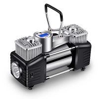 12v Air Compressor for Car Tires Double Cylinder Auto Tyre Inflator Vehicle Air Pump With Lights for Car