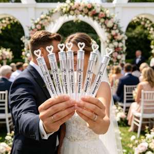 Étiquettes personnalisées pour cadeaux de mariage - Autocollants transparents imperméables pour invités - Product Image 3
