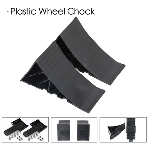 Heavy Duty Mini <b>Wheel</b> Chocks <b>Plastic</b> for Trailer Vehicle Parking Lift Metal Holder Bracket Tire Wedges Bulk Supply - Product Image 1