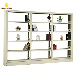 Étagères <span class=keywords><strong>de</strong></span> bibliothèque scolaire modernes en métal à double face, 5 niveaux, bibliothèque ouverte durable pour usage commercial - Product Image 1