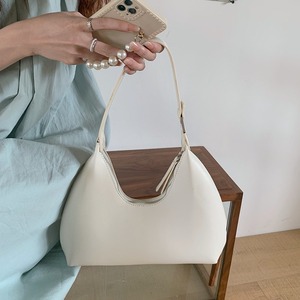 Korean Style Crescent Shoulder <b>Bag</b> Brown Medium Hard Zipper Closure Everyday Use - Product Image 4