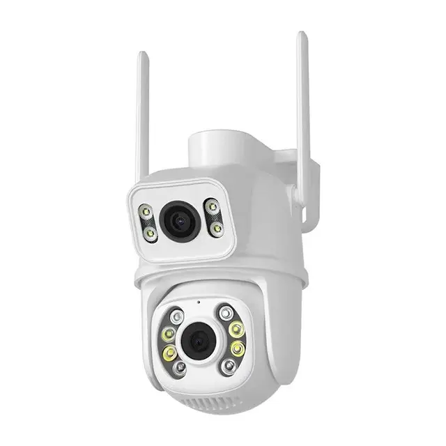 En satıcı OEM 6mp kablosuz Ptz Dome kamera çift Lens hareket alarmı Cctv güvenlik renkli gece görüşlü güvenlik kamerası