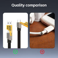 Kabel Data USB Type-C ke Type-C Universal 4-in-1 Super Fast Charging PD 27W 6A dengan Selubung Nilon untuk Ponsel