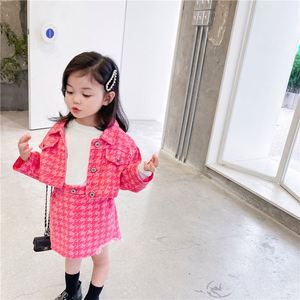 <span class=keywords><strong>2021</strong></span> automne bébé enfants fille 2 pièces Denim vêtements ensemble mode Style coré<span class=keywords><strong>en</strong></span> enfant <span class=keywords><strong>en</strong></span> bas âge fille rose imprimé veste + <span class=keywords><strong>jupe</strong></span> 1-6T - Product Image 5