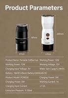 Machine à café portable rechargeable par USB pour le camping, les voyages, la randonnée, l'utilisation en extérieur ou à l'hôtel, semi-automatique, à capsules de café