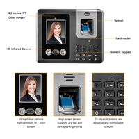 Sistema de Control de Asistencia Timy TM-AI03F con Exportación a Excel, TCP/IP, Reconocimiento Facial/Huellas Dactilares/Tarjeta/Código PIN en la Nube, Pantalla LCD de 2.8 Pulgadas