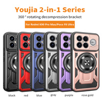 Coque de téléphone Lichicase pour Xiaomi Poco F8 Pro F8 Ultra, découpe précise, rigide et souple, 2 en 1, avec support rotatif de décompression