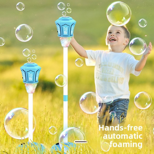 Street Lamp Bubble Blowing Kids Toy Automatic Light Music Outdoor Camping Electric Plastic Children Bubble  Machine