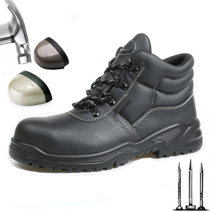 Antiscivolo scarpe di sicurezza di base punta in acciaio per lavoratori in pelle stivali da <span class=keywords><strong>lavoro</strong></span> con puntale per uomo - Product Image 1
