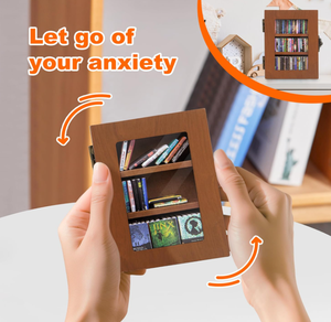 ชั้นวางหนังสือขนาดเล็ก ชั้นวางหนังสือไม้ขนาดจิ๋ว สำหรับบรรเทาความเครียด เหมาะสำหรับตกแต่งบ้านและสำนักงาน <span class=keywords><strong>Asen</strong></span> - Product Image 3