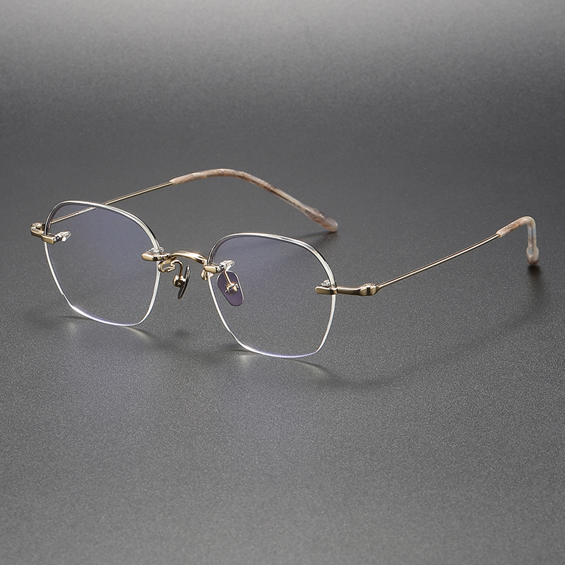 80874 Half Rim Smooth Lines Noble Eyewear Thin Optics Reading Glasses Design Competitive Price Gold Frame Sunglasses Unisex