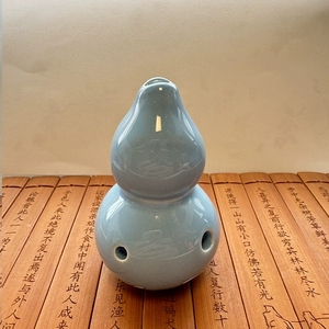 Ocarina en porcelaine en forme de calebasse chinoise, 6 trous, accordage AC, plusieurs options de couleurs brillantes unies, pour l'enseignement (vente en gros) - Product Image 3