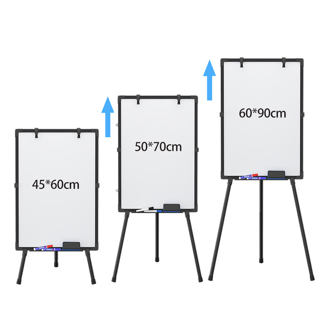 Hot Sale Dry Erase White Board Sturdy Adjustable Height Flip Chart Easel Mobile Tripod Whiteboard Stand for Office School