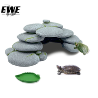 Plateforme de repos pour reptiles en résine, galets empilés, terrasse pour tortues, décoration d'aquarium, cachette pour poissons