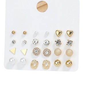 <b>Stud</b> <b>Earrings</b> Women's <b>Crystal</b> Rhinestone Pearl Heart Gold Plated Everyday Wear Fashion Jewelry 2023 - Product Image 5