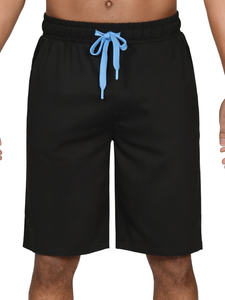 Pantalones Cortos Casuales para Hombre, de Color Sólido, con Cordón, Transpirables, de Secado Rápido, Cintura Media, para Uso Diario - Product Image 1
