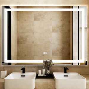 Miroir de salle de bain intelligent LED carré mural pour maison, hôtel, villa - Product Image 2