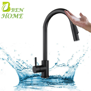 Pull Out Sensore Automatico di Acqua <span class=keywords><strong>Rubinetto</strong></span> Della Cucina Nero 1 Pezzo - Product Image 6