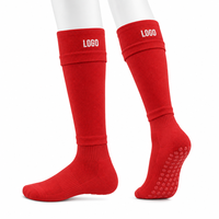 Chaussettes de football à haute élasticité, antidérapantes, avec grip, chaussettes de sport professionnelles, chaussettes de compression longues