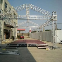 Sistema de Soporte para Telón de Fondo, Estructura de Arco Plano, Techo Triangular, Pórtico de Aluminio, Pantalla LED, Pernos Cuadrados, Tornillos, Espigas