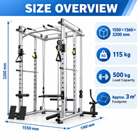Station d'entraînement multifonctionnelle en aluminium pour la maison : Rack de musculation, Machine à croisement de câbles, Lat Pulldown, Support de Squat