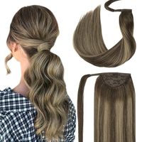 Cheveux tressés en gros Extension de perruque queue de cheval ondulée naturelle Cheveux queue de cheval synthétique blond ombré sans flamme résistant à la chaleur