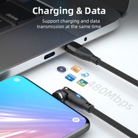 540 degrés Type C données téléphones mobiles 100W chargeur 3 en 1 fonction 9pin Charge rapide câble de charge rotatif magnétique
