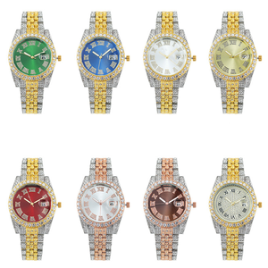 Orologio da Donna al Quarzo con Numeri Romani, Stile Hip Hop, in Lega con Strass, Disponibile in Otto Colori - Product Image 1