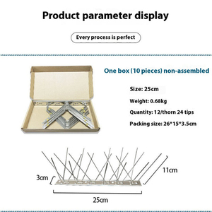 เดือยไล่นกสแตนเลสแบบหนาพิเศษ ป้องกันนกพิราบ กันสนิม สำหรับหลังคา - Product Image 3
