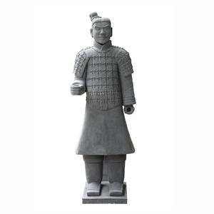 Statue <span class=keywords><strong>de</strong></span> soldat chinois antique <span class=keywords><strong>de</strong></span> taille réelle en granit, calcaire et <span class=keywords><strong>terre</strong></span> <span class=keywords><strong>cuite</strong></span>, sculpture des guerriers <span class=keywords><strong>de</strong></span> terracotta - Product Image 4